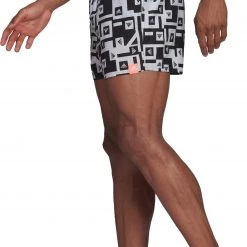 Adidas BOS AOP CLX Swim Shorts Men, noir/blanc -Pantalons Homme Soldes adidas bos aop clx swim shorts men black white 4