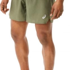 Asics Fujitrail Logo Shorts Men, olive -Pantalons Homme Soldes asics fujitrail logo shorts men mantle green 3