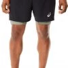 Asics Fujitrail Shorts Men -Pantalons Homme Soldes asics fujitrail shorts men performance black lichen green 1