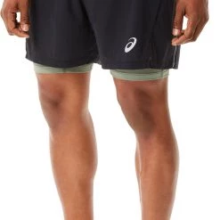 Asics Fujitrail Shorts Men -Pantalons Homme Soldes asics fujitrail shorts men performance black lichen green 3