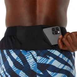 Asics Wild Camo 5" Shorts Men, noir/bleu -Pantalons Homme Soldes asics wild camo 5 shorts men azure performance black 6