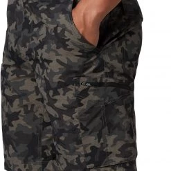 Columbia Silver Ridge Printed Cargo Short Homme, gris/noir -Pantalons Homme Soldes columbia silver ridge printed cargo shorts men black camo 5 2