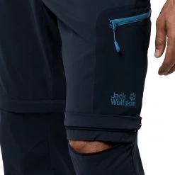 Jack Wolfskin Activate Light Pantalon à fermeture éclair Homme, bleu -Pantalons Homme Soldes jack wolfskin activate light zip off pants men night blue 5