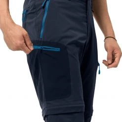 Jack Wolfskin Activate Light Pantalon à fermeture éclair Homme, bleu -Pantalons Homme Soldes jack wolfskin activate light zip off pants men night blue 6