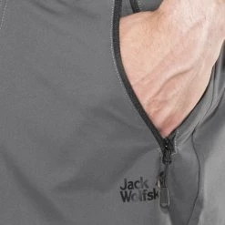 Jack Wolfskin Active Track Short Homme, gris -Pantalons Homme Soldes jack wolfskin active track shorts men dark iron 5 1