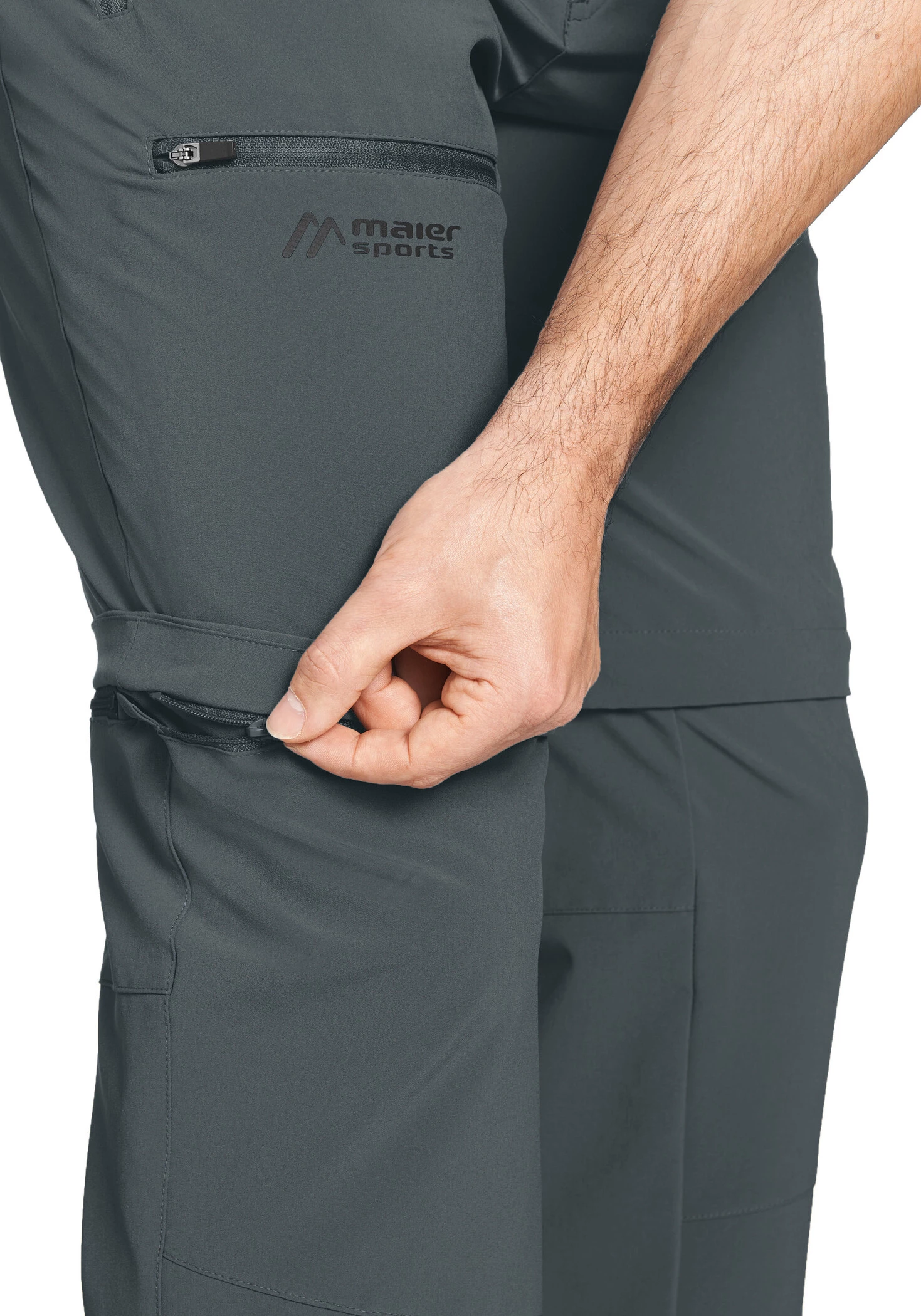 Maier Sports Latit Pantalon à fermeture éclair Homme, gris 5 Maier Sports Latit Pantalon à fermeture éclair Homme, gris - Image 3