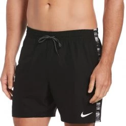 Nike Swim Logo Tape 5" Volley Shorts Men, noir