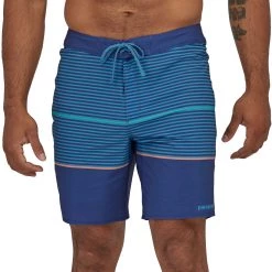 Patagonia Hydropeak Boardshorts 18" Men, jaune/bleu -Pantalons Homme Soldes patagonia hydropeak boardshorts 18 men olivas stripe anacapa blue 2