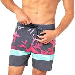 Rip Curl Mirage Retro Jungle Shorts Men, gris/Multicolore -Pantalons Homme Soldes rip curl mirage retro jungle shorts men black 4